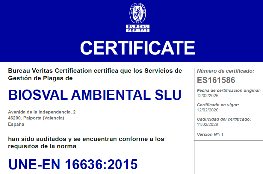 Certificación BIOSVAL